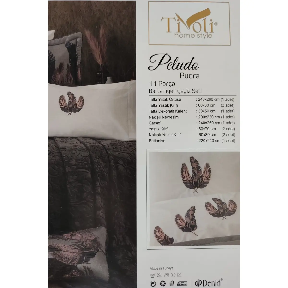 Peludo - -Комплект за зестра - Комплект за зестра от 11 части - Тафта кувертюра и калъф за завивка