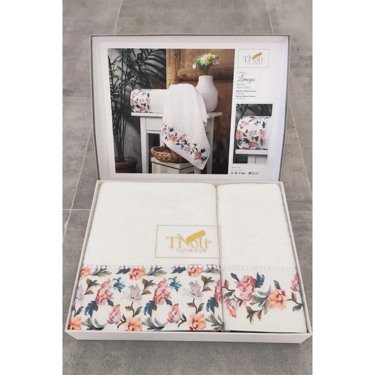 Limoges - Комплект от 2 бамбукови кърпи за баня - Изключително меки и водопоглъщащи