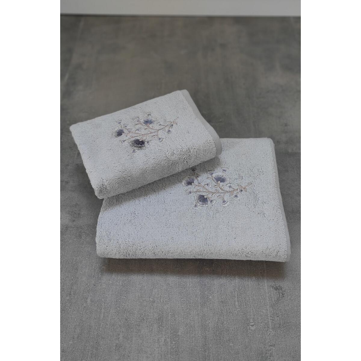 Tivoli Lisette - Комплект от 2 бамбукови кърпи за баня - Меки и бродирани - Комплект от 2 зестри