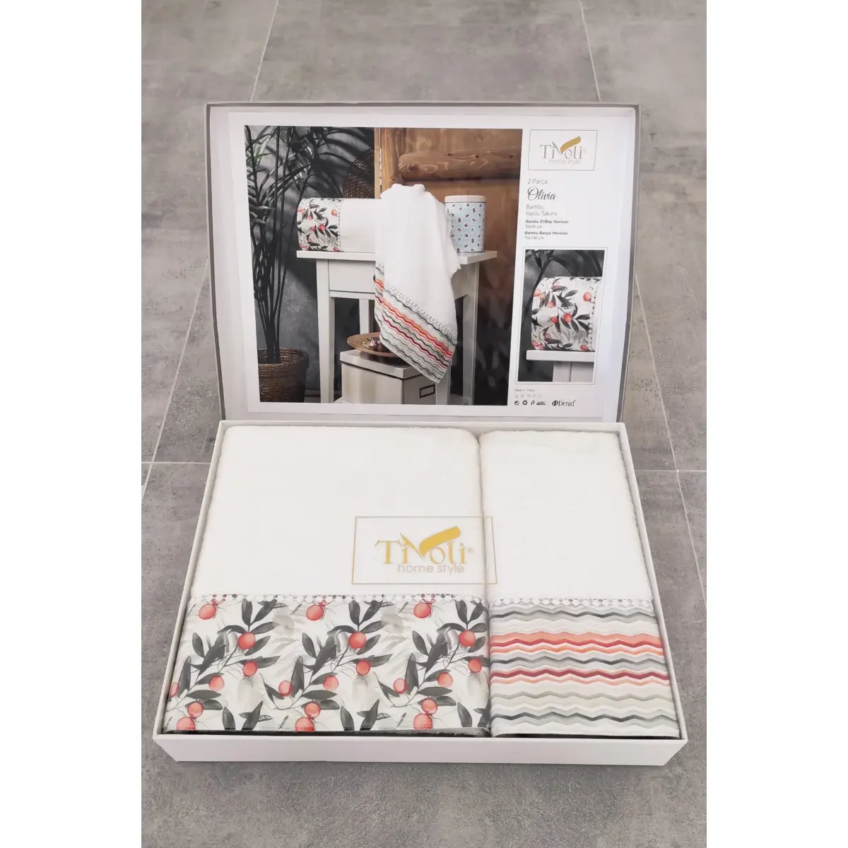 Olivia - Комплект от 2 бамбукови кърпи за баня - Изключително меки и водопоглъщащи