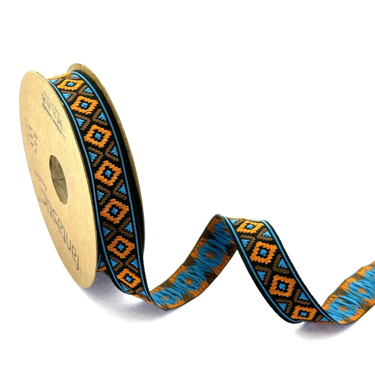 Декоративен ширит с цветни мотиви W-16914 Жакардова панделка