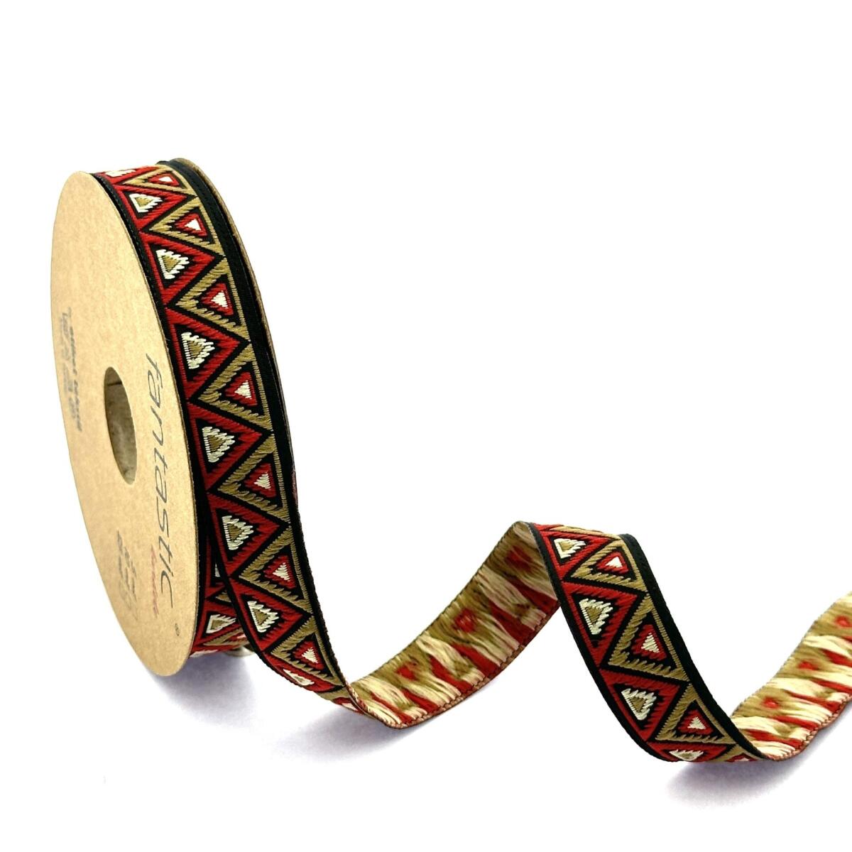 Декоративен ширит с цветни мотиви W-16915 Жакардова панделка