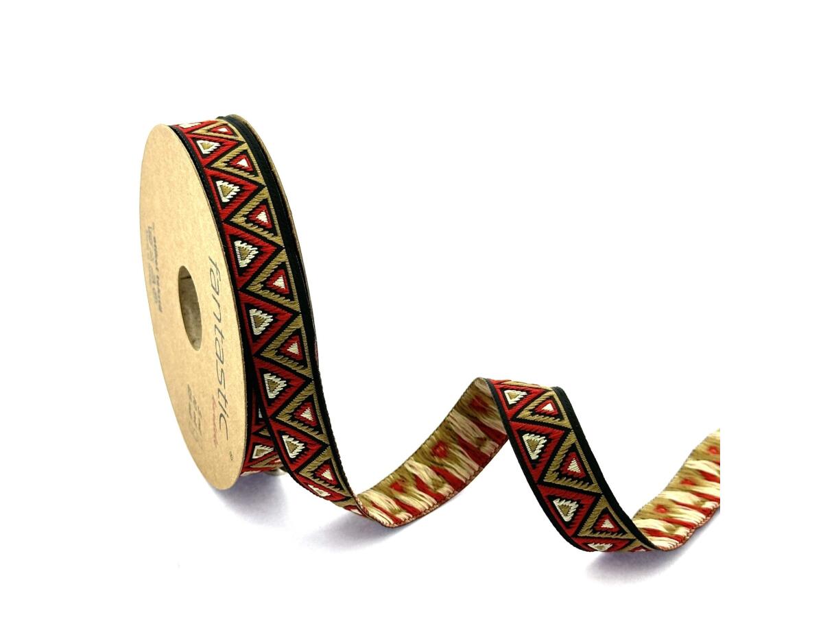 Декоративен ширит с цветни мотиви W-16915 Жакардова панделка