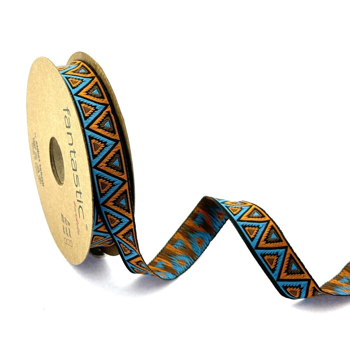 Декоративен ширит с цветни мотиви W-16915 Жакардова панделка