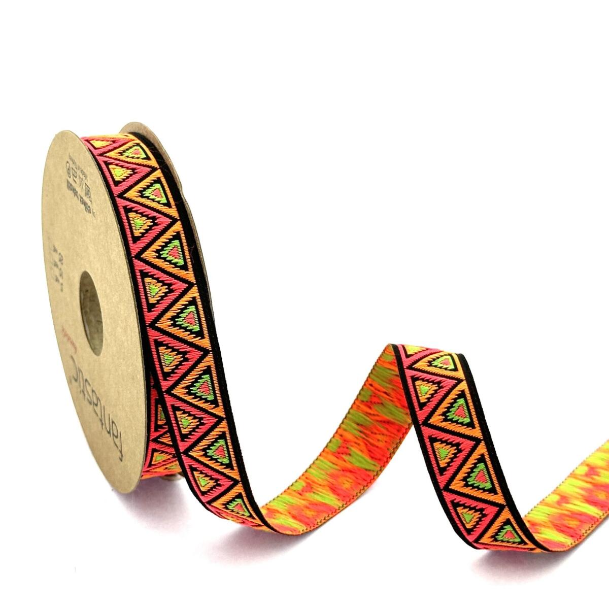 Декоративен ширит с цветни мотиви W-16915 Жакардова панделка