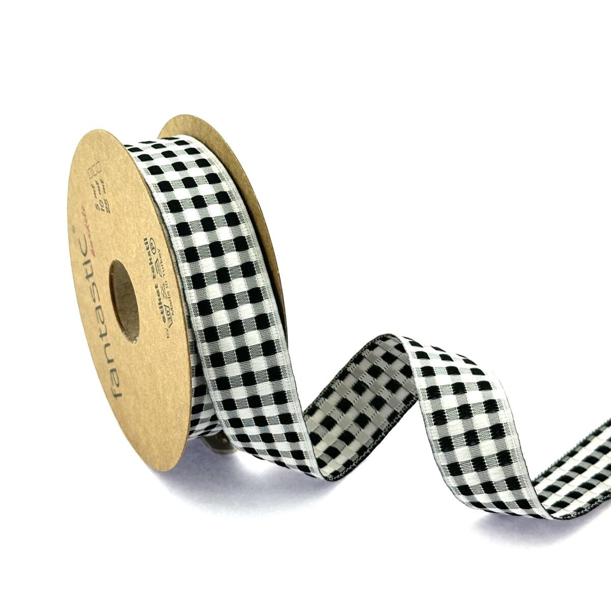 Декоративен ширит с цветни мотиви W-20651 черен