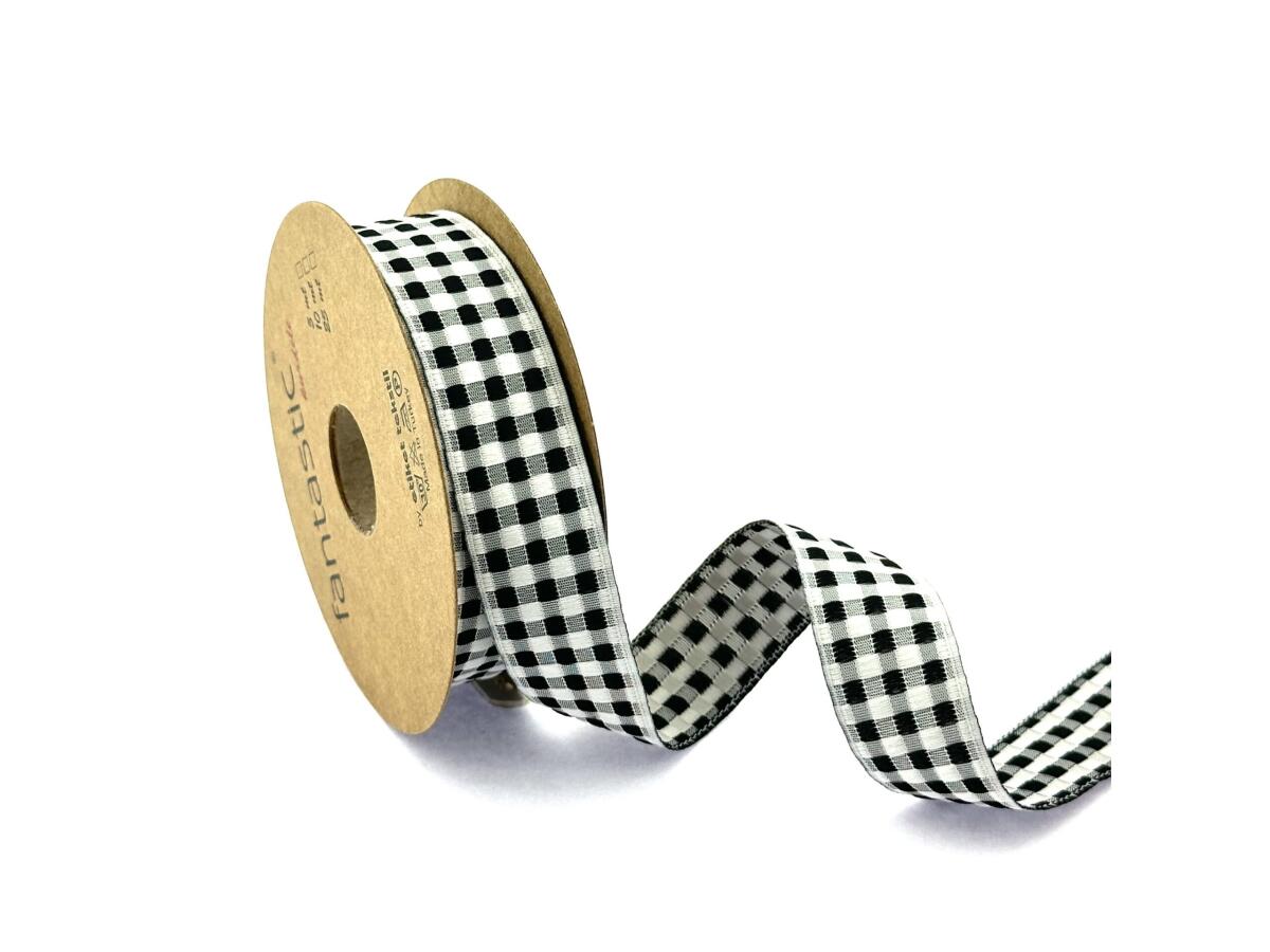 Декоративен ширит с цветни мотиви W-20651 черен