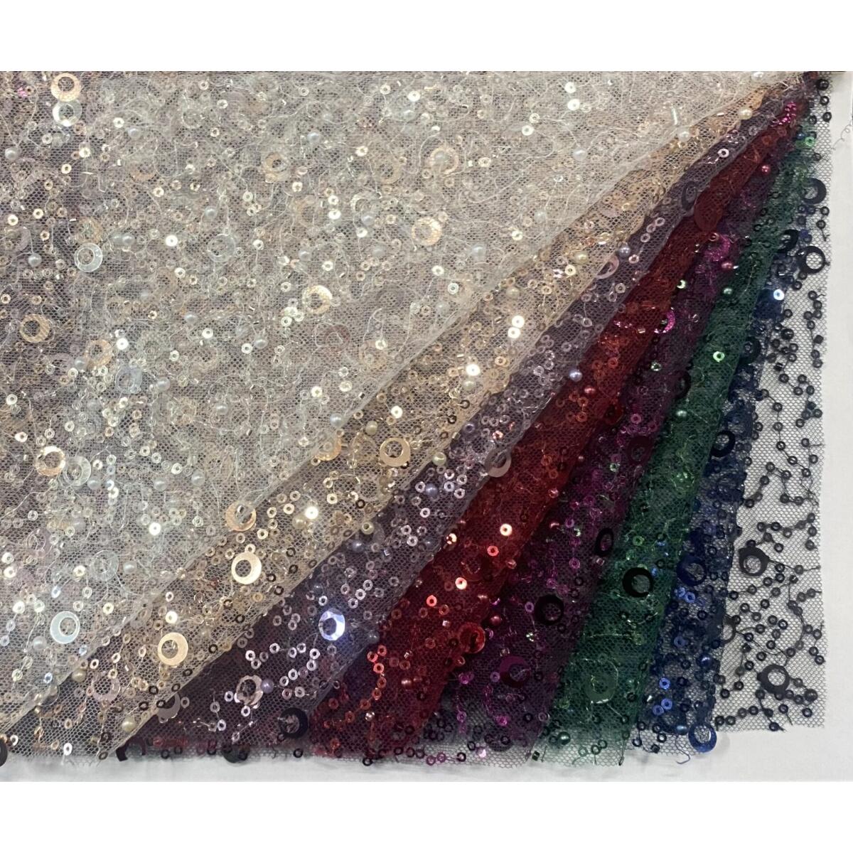 Тюл Максимус Пайети Перли Плат