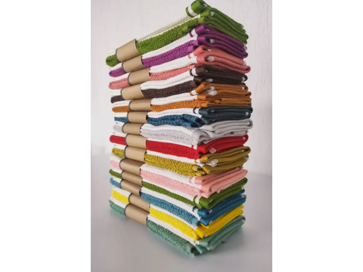 Комплект от 2 кухненски кърпи – 100% памук – бродирана кърпа за сушене – 40x60 см